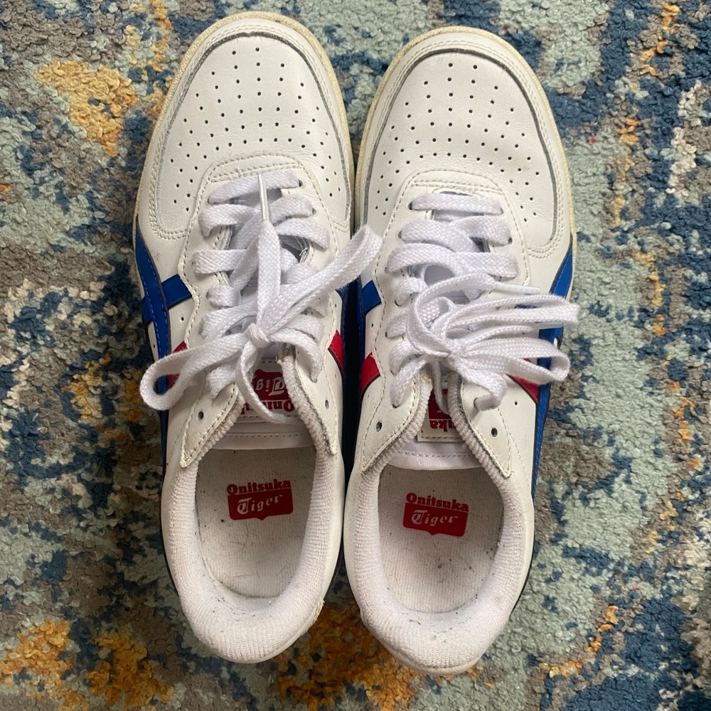 Onitsuka Tiger by Asics White and Blue Athletic Sneakers